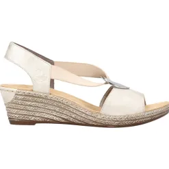Rieker Sandals<Wedge Sandals - 624H6-60 - Cream