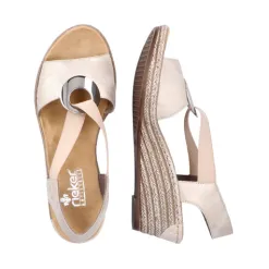 Rieker Sandals<Wedge Sandals - 624H6-60 - Cream