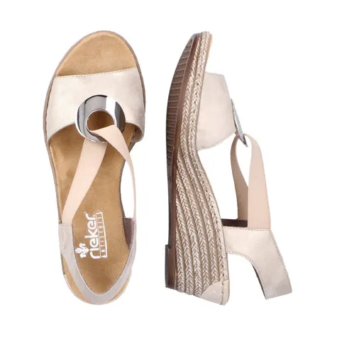 Rieker Sandals<Wedge Sandals - 624H6-60 - Cream