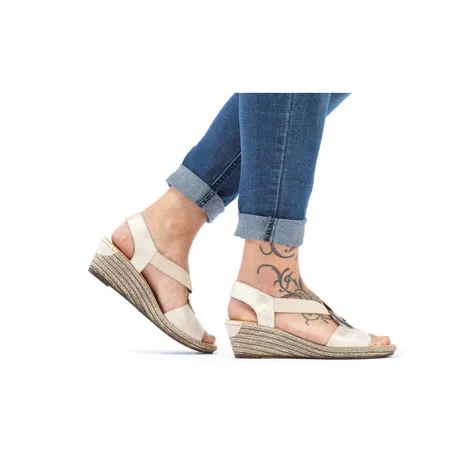 Rieker Sandals<Wedge Sandals - 624H6-60 - Cream