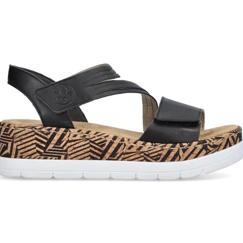 Rieker Sandals<Wedge Sandals - V3964-01 - Black