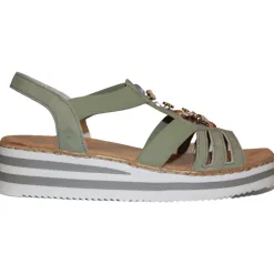 Rieker Sandals<Wedge Sandals - V0245-52 - Green