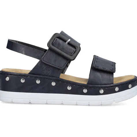 Rieker Sandals<Wedge Sandals - V3951-14 - Navy