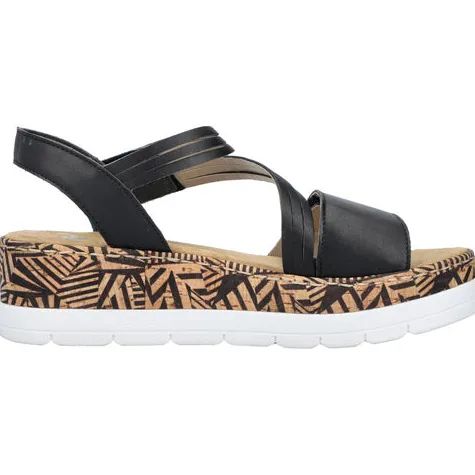 Rieker Sandals<Wedge Sandals - V3964-01 - Black