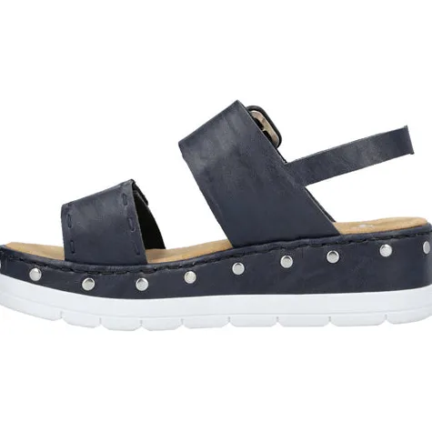 Rieker Sandals<Wedge Sandals - V3951-14 - Navy
