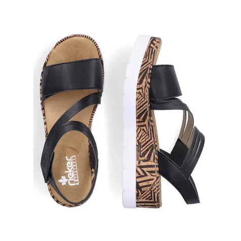 Rieker Sandals<Wedge Sandals - V3951-14 - Navy