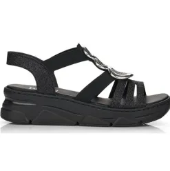 Rieker Sandals<Wedge Sandals - V20L4-00 - Black