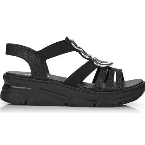 Rieker Sandals<Wedge Sandals - V20L4-00 - Black