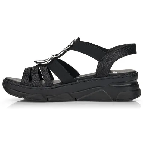 Rieker Sandals<Wedge Sandals - V20L4-00 - Black