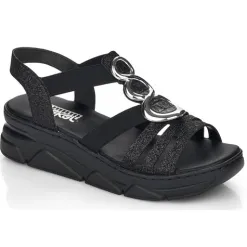 Rieker Sandals<Wedge Sandals - V20L4-00 - Black