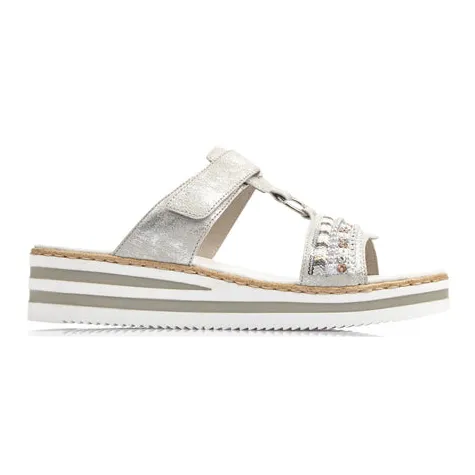 Rieker Sandals<Wedge Sandals - V02M6-40 - Silver