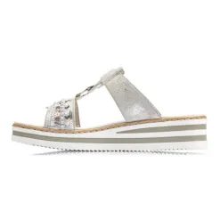 Rieker Sandals<Wedge Sandals - V02M6-40 - Silver