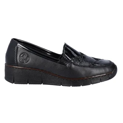Rieker Ladies Wide Fitting | Shoes<Wedge Shoes- 53785-00 - Black