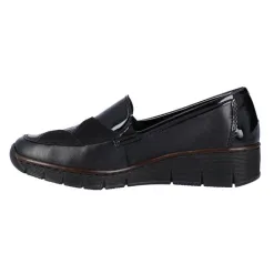 Rieker Ladies Wide Fitting | Shoes<Wedge Shoes- 53785-00 - Black