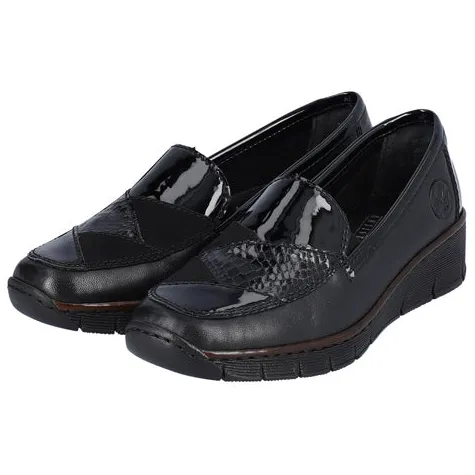 Rieker Ladies Wide Fitting | Shoes<Wedge Shoes- 53785-00 - Black