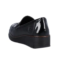 Rieker Ladies Wide Fitting | Shoes<Wedge Shoes- 53785-00 - Black