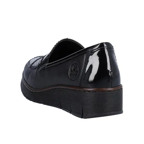 Rieker Ladies Wide Fitting | Shoes<Wedge Shoes- 53785-00 - Black