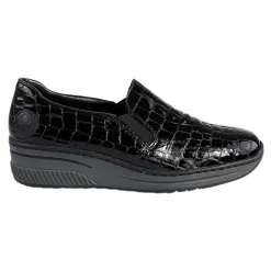 Rieker Shoes<Wide Fit Wedge Shoes - 48752-00 - Black