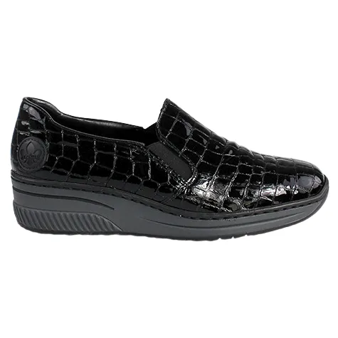 Rieker Shoes<Wide Fit Wedge Shoes - 48752-00 - Black