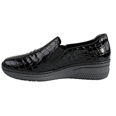 Rieker Shoes<Wide Fit Wedge Shoes - 48752-00 - Black