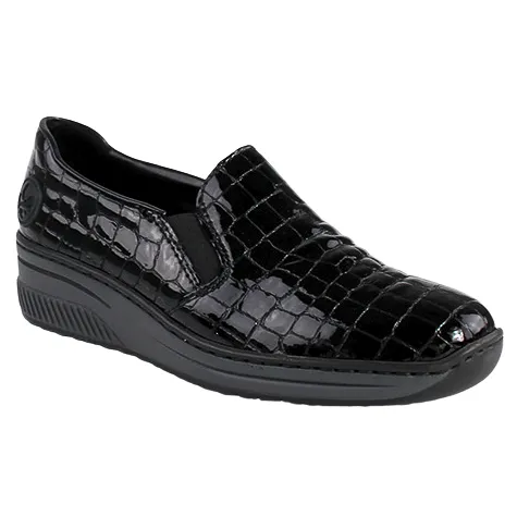 Rieker Shoes<Wide Fit Wedge Shoes - 48752-00 - Black