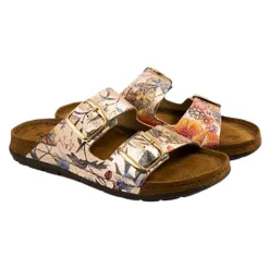 Rohde Sandals<Ladies Mules - 5864 - Gold/Floral