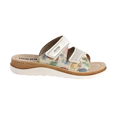 Rohde Sandals<Ladies Mules - 1302 - Off White/Floral