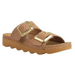Rohde Sandals<Ladies Nubuck Mules - 6227 - Nut / Tan