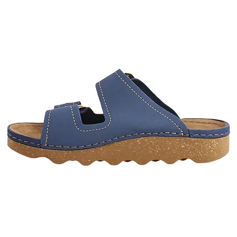 Rohde Sandals<Ladies Nubuck Mules - 6227 - Petrol / Blue