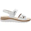 Rohde Sandals<Ladies Velcro Strap Sandals - 1306 - Off White/Silver