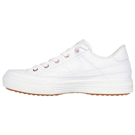 Skechers Trainers<Skecher Ladies Arch Fit Canvas Trainers - 177190 - White