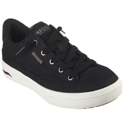 Skechers Trainers<Skecher Ladies Arch Fit Canvas Trainers - 177190 - Black