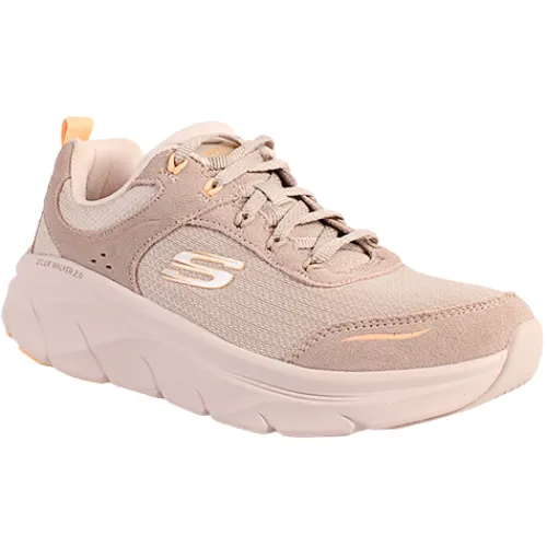 Skechers Trainers<Ladies D'Lux Trainers - 150108 - Taupe/Orange