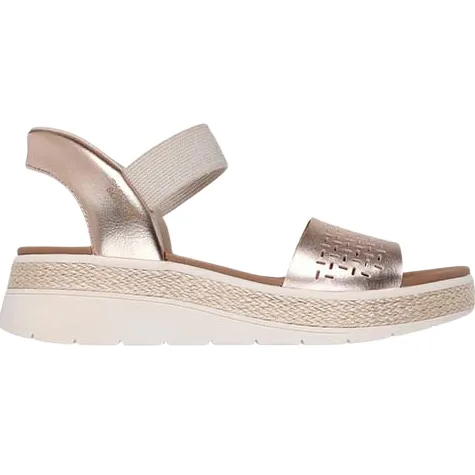 Skechers Sandals<Ladies Slip In Wedge Sandals - 114415 - Rose Gold