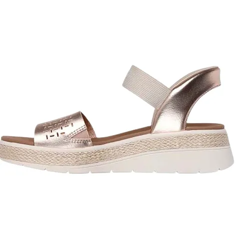 Skechers Sandals<Ladies Slip In Wedge Sandals - 114415 - Rose Gold