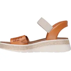 Skechers Sandals<Ladies Slip In Wedge Sandals - 114415 - Tan