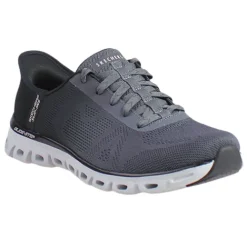 Skechers Trainers<Ladies Slip-In Trainers - 104566 - Black Charcoal
