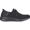 Skechers Trainers<Ladies Ultra Flex Slip In Trainers - 149710 - Black / Black