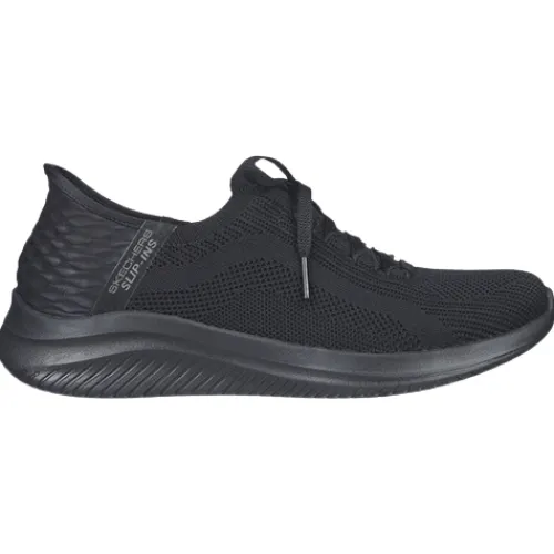 Skechers Trainers<Ladies Ultra Flex Slip In Trainers - 149710 - Black / Black