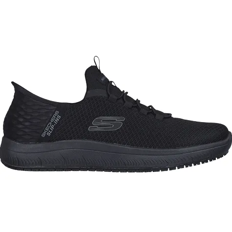 Skechers Trainers<Men's Slip-Ins Work Trainers - 200205EC - Black/Black