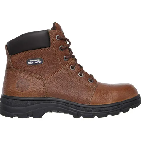 Skechers Mens Larger Sizes | Workwear<Steel Toe Cap Work Boots - 77009EC - Brown