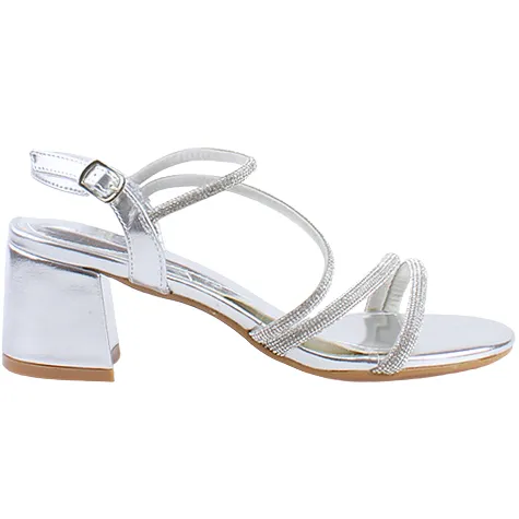 Sorento Heels<Block Heeled Sandals- Gweedore - Silver
