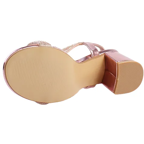 Sorento Heels<Block Heeled Sandals - Gweedore - Rose Gold