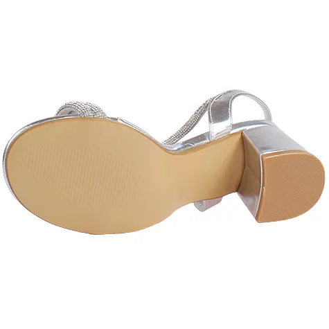 Sorento Heels<Block Heeled Sandals- Gweedore - Silver