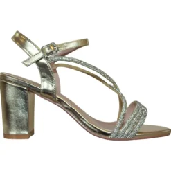 Sorento Heels<Block Heel Sandals - Cabra Castle - Gold