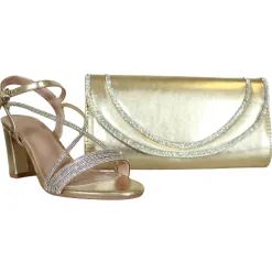 Sorento Heels<Block Heel Sandals - Cabra Castle - Gold