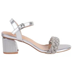 Sorento Heels<Block Heeled Sandals - Roganstown - Silver
