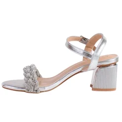 Sorento Heels<Block Heeled Sandals - Roganstown - Silver