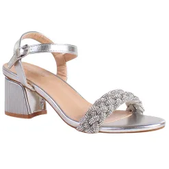 Sorento Heels<Block Heeled Sandals - Roganstown - Silver
