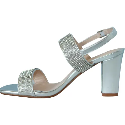 Sorento Heels<Dressy Block Heels - Coppershill - Silver